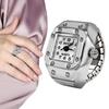 Orologio da dito punk vintage Mini cinturino elastico in lega Orologi Anelli per coppie Orologio per gioielli Orologio al quarzo romano retrò Anello per donna e ragazza