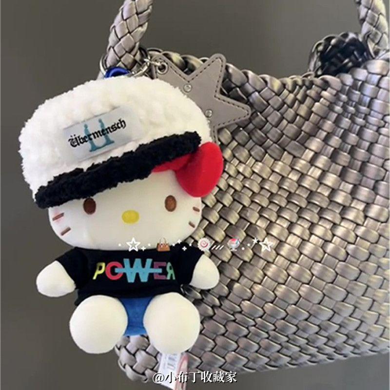 Cute Hello Kitty Plush Doll Keychain Celebrity Style Backpack Hat Decoration Fashion Bag Accessory Pendant
