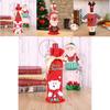 Charming Red Wine Bottle Cover Bags With Santa Claus And Snowman For Holiday Cheer