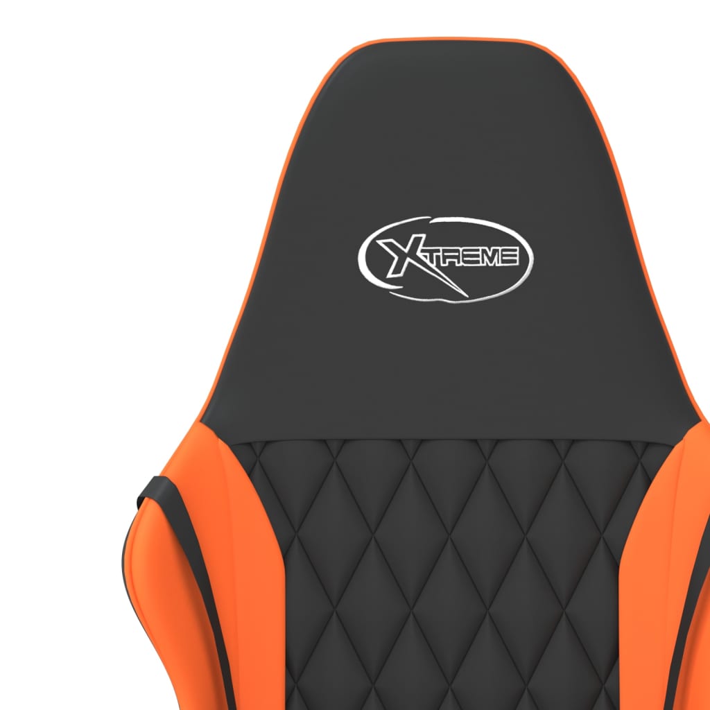 Gaming Chair Black and Orange Artificial Leather
