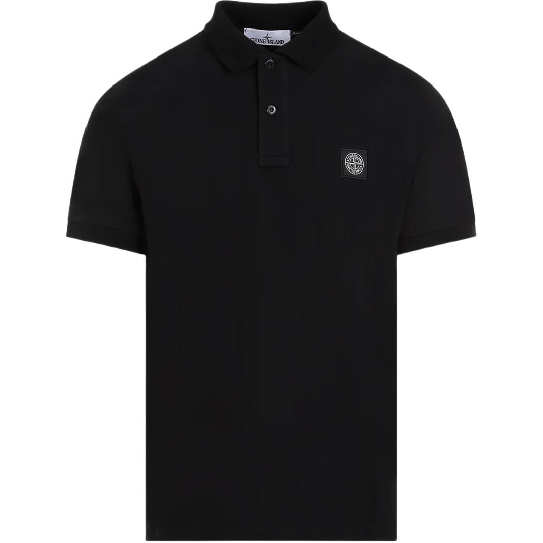 

Stone Island Solid Color Straight Cut Short Sleeve Polo Shirt Men tops Black K1S1522002-SCS0017-V0029 XL