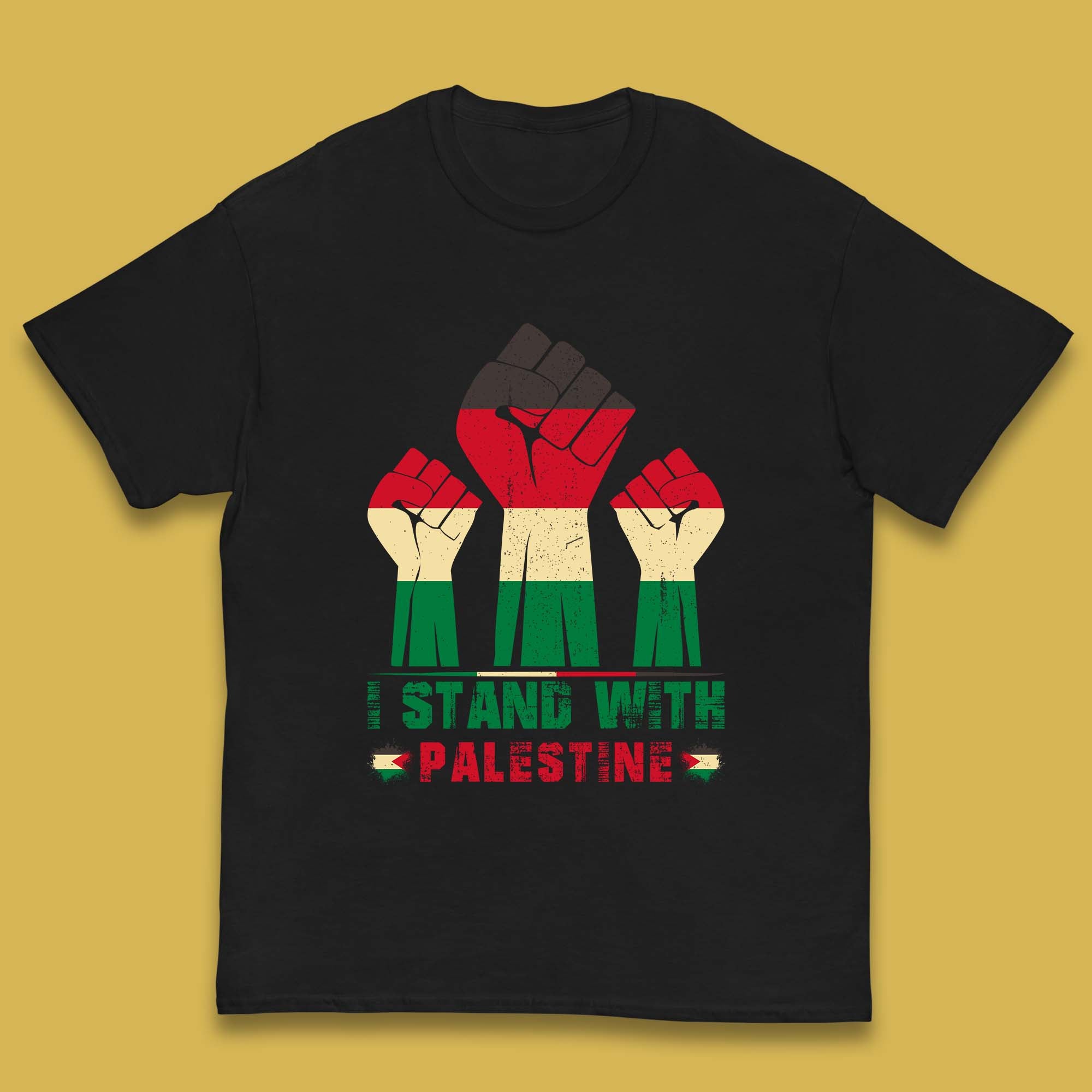 I Stand With Palestine Three Fists Kids T Shirt 120