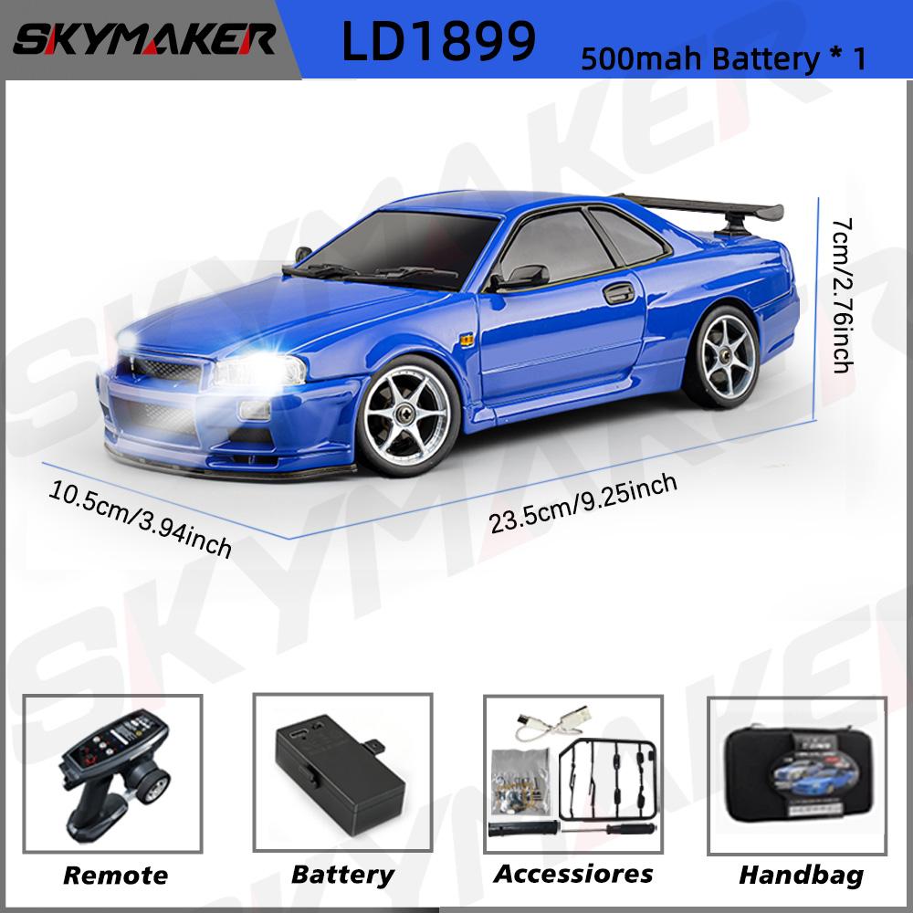 Multifunctional 1/18 GTR R34 RWD RC