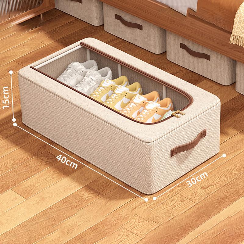 Schuhaufbewahrungsorganizer unter dem Bett für Schrank Schuhe Behälterboxen mit stabilen Griffen und klarem Fenster, faltbarer Schuhregalhalter