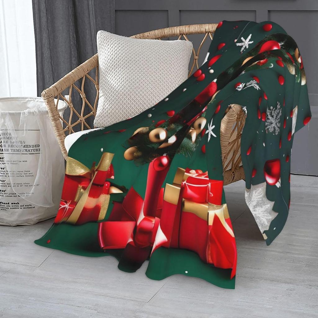 Ultra Soft Fleece Blanket,Round Ball Christmas Tree, No Shed No Pilling Luxury Plush Cozy Lightweight Blanket for Bed, Couch