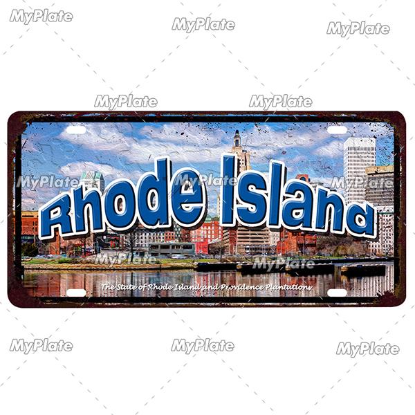 [MyPlate]Vintage America State USA City Licenses Plate Metal Sign Tin Sign Poster Plaque Decor Bar Pub Club Home Wall Decoration