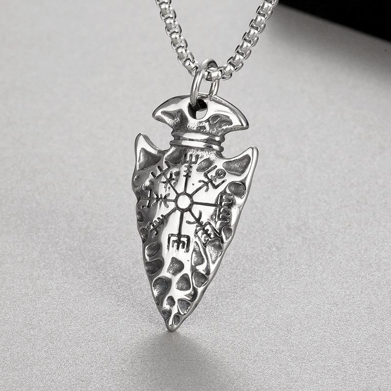 Accessories Punk Style Retro Viking Spear Rune Guide Charm Men s Pendant 60CM