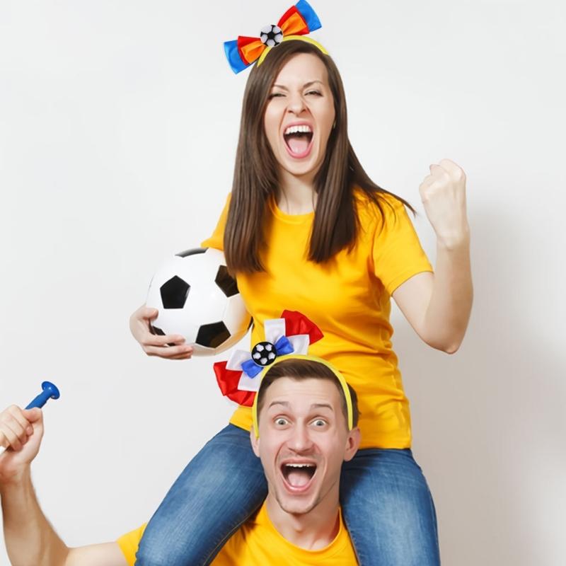 Teen Soccer Bowknot Shape Headbands Woman Student Cheerleading Game Gatherings Hairband Plastic Carnivals Hair Hoop