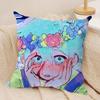 O-Omori Aubrey Basil Cute Cushion Cover Silky Short Plush Invisible Zipper Dustproof Sofa Pillow Case For Home Decor