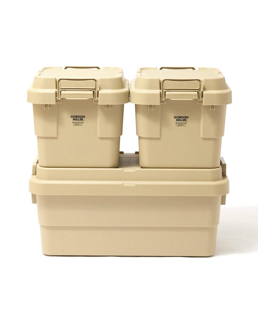 GORDON MILLER Car 30L Stacking Trunk Cargo Storage Box Organizer Coyote Beige with Lid Outdoor Sitting Large Capacity 1628752