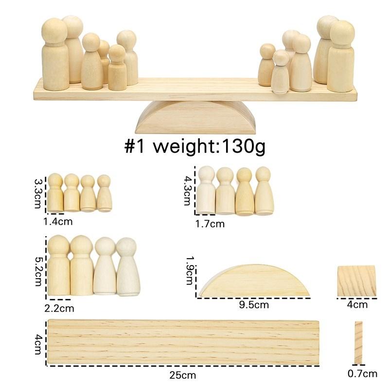 1Set Balance Scale Montessori Toy Set DIY Maple Doll Baby Balance Training Constructor for Children Gifts Maple Doll Toys