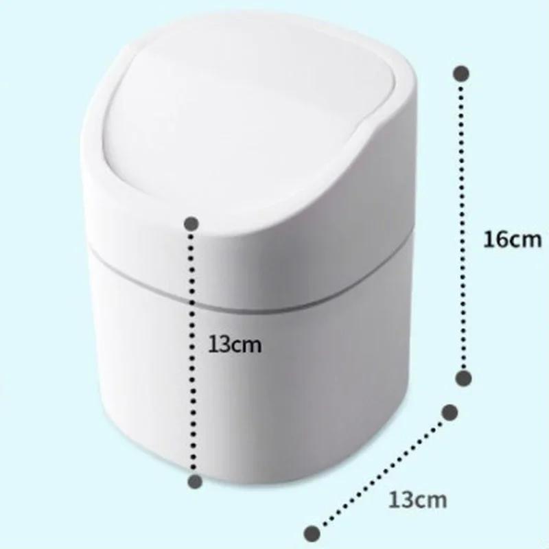 Turn Over Cover Table Bin Creative Nordic Style Table Trash Bin Desk Garbage Bin for Kitchen Bathroom Bedroom 2025