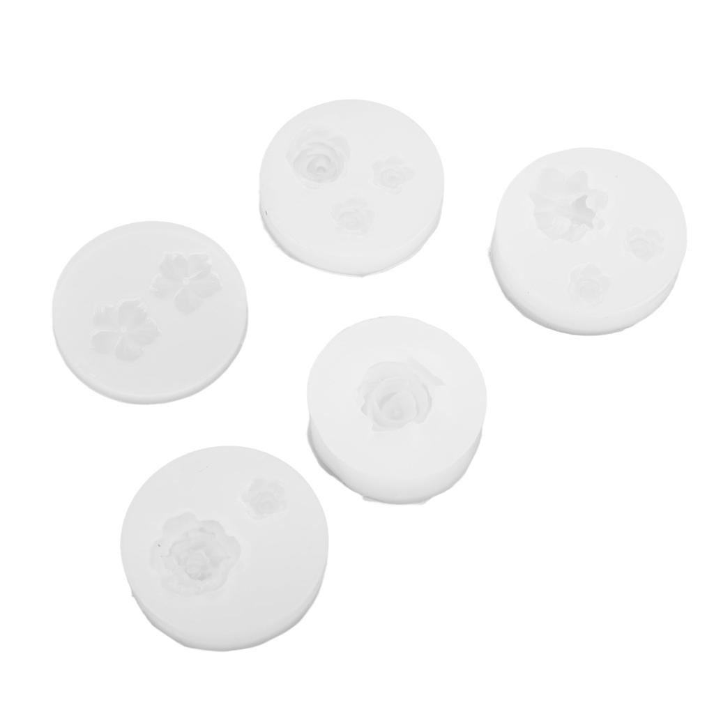 5Pcs Mini Flower Resin Molds Smoother Flexible Easy Demoulding Jewelry Making Tools for DIY
