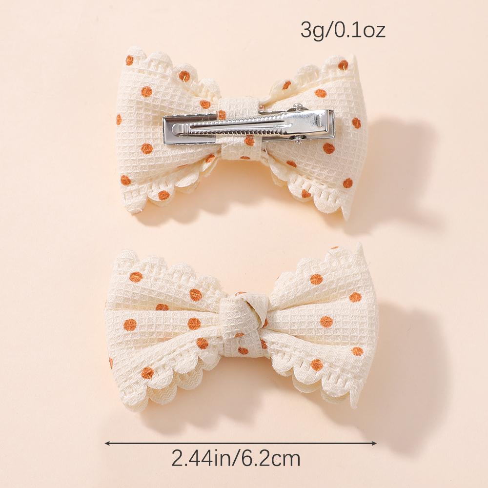 6pcs/set Lovely Floral Print Hair Bow Clips for Baby Girls Fresh Pastoral Cotton Hairpin Barrettes Headwear Hair Accessories