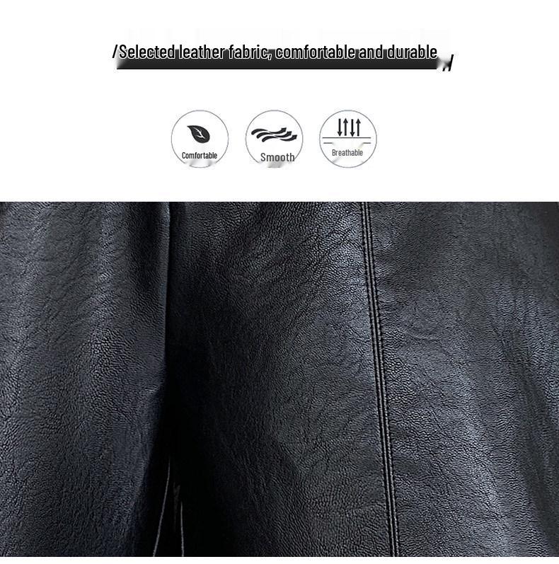 2025 Women's High Waist PU Washed Leather Bootcut Shorts - Mid-Length, Wide Leg, Loose Slimming Fit for Autumn/Winter