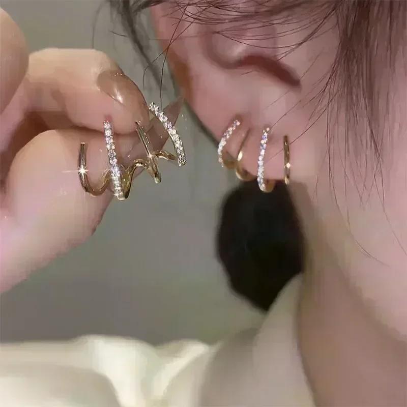 Stainless Steel Earrings Cute Cartoon Flower Pendants Korean Fashion Hoop Earrings For Women  Best Friend Wedding Gifts