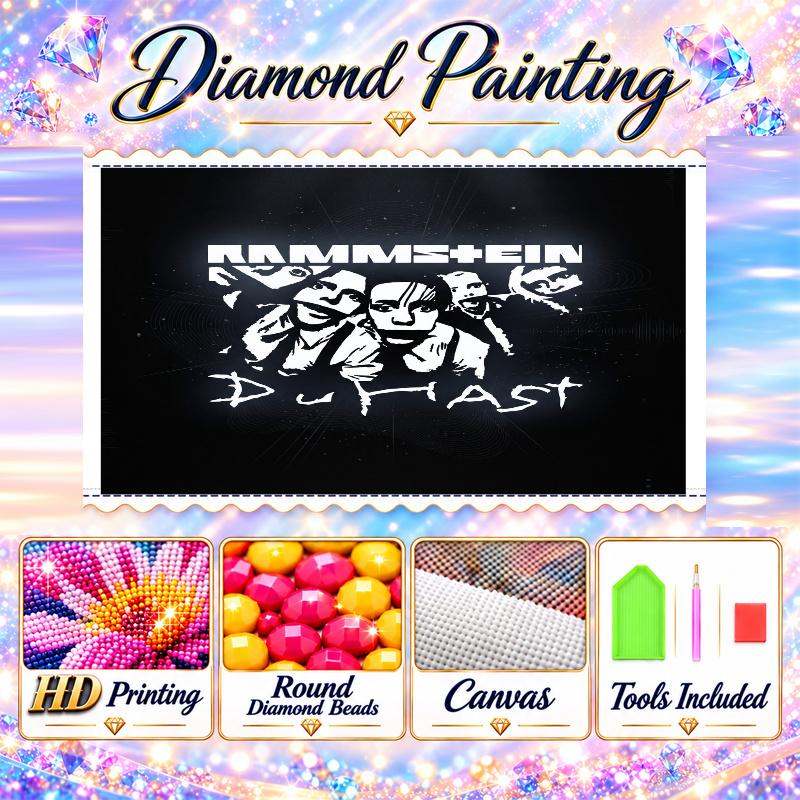 Rammstein Diamond Painting Kit 5D Full Drill DIY Diamond Mosaic Wall Art Home Decor