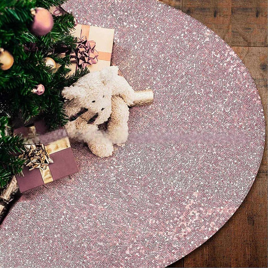 Christmas Tree Skirt Embroidered Sequin Tree Skirt Christmas Sequin Double Layer Tree Skirt Plush Snowflake Tree Skirt