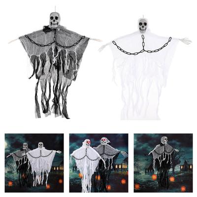Realistic Hanging Skeleton Ghost Halloween Decoration With Plastic Chains For Indoor Outdoor Party Decor