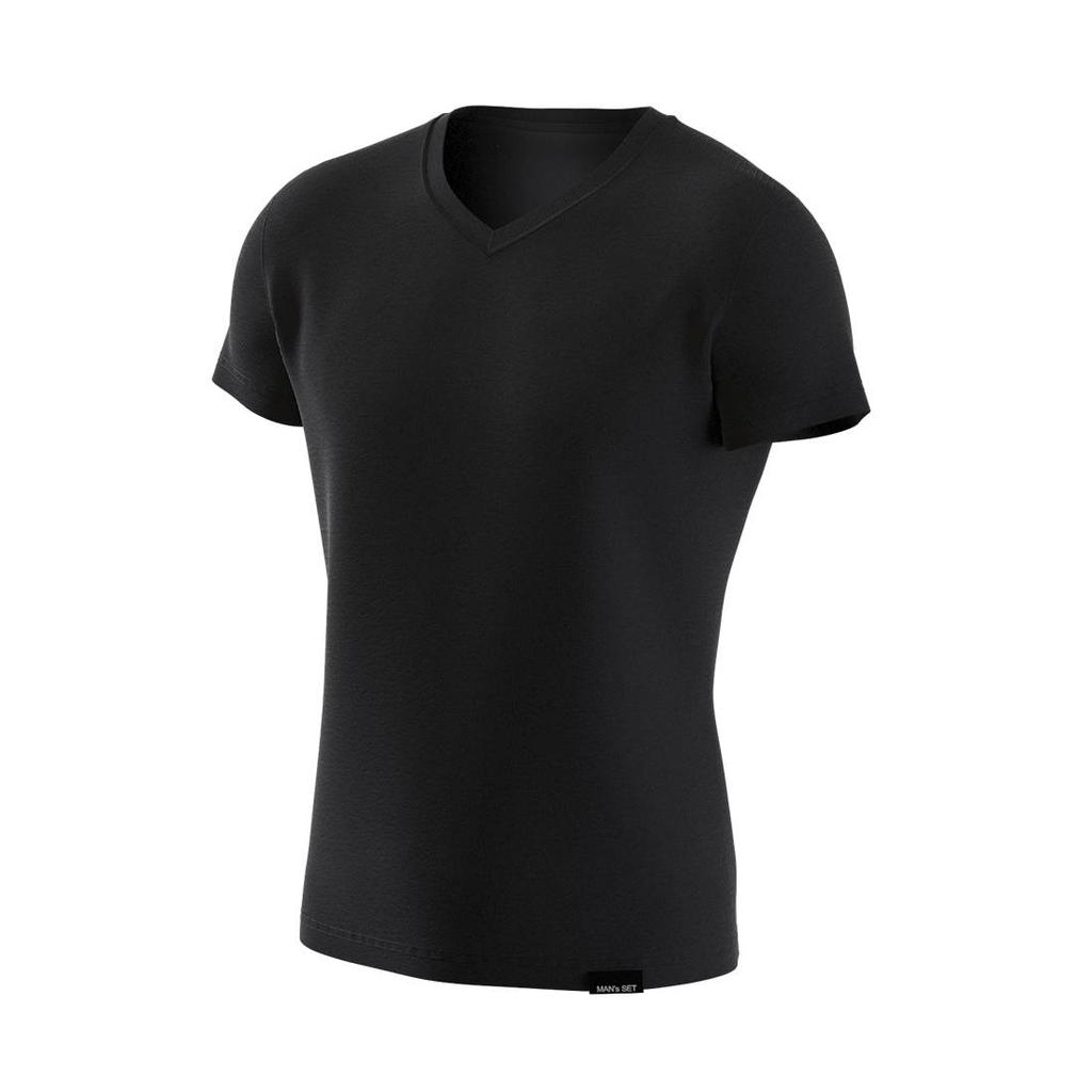 Men's T-shirt MAN's SET Basic V-neck L Black (28273-2086)
