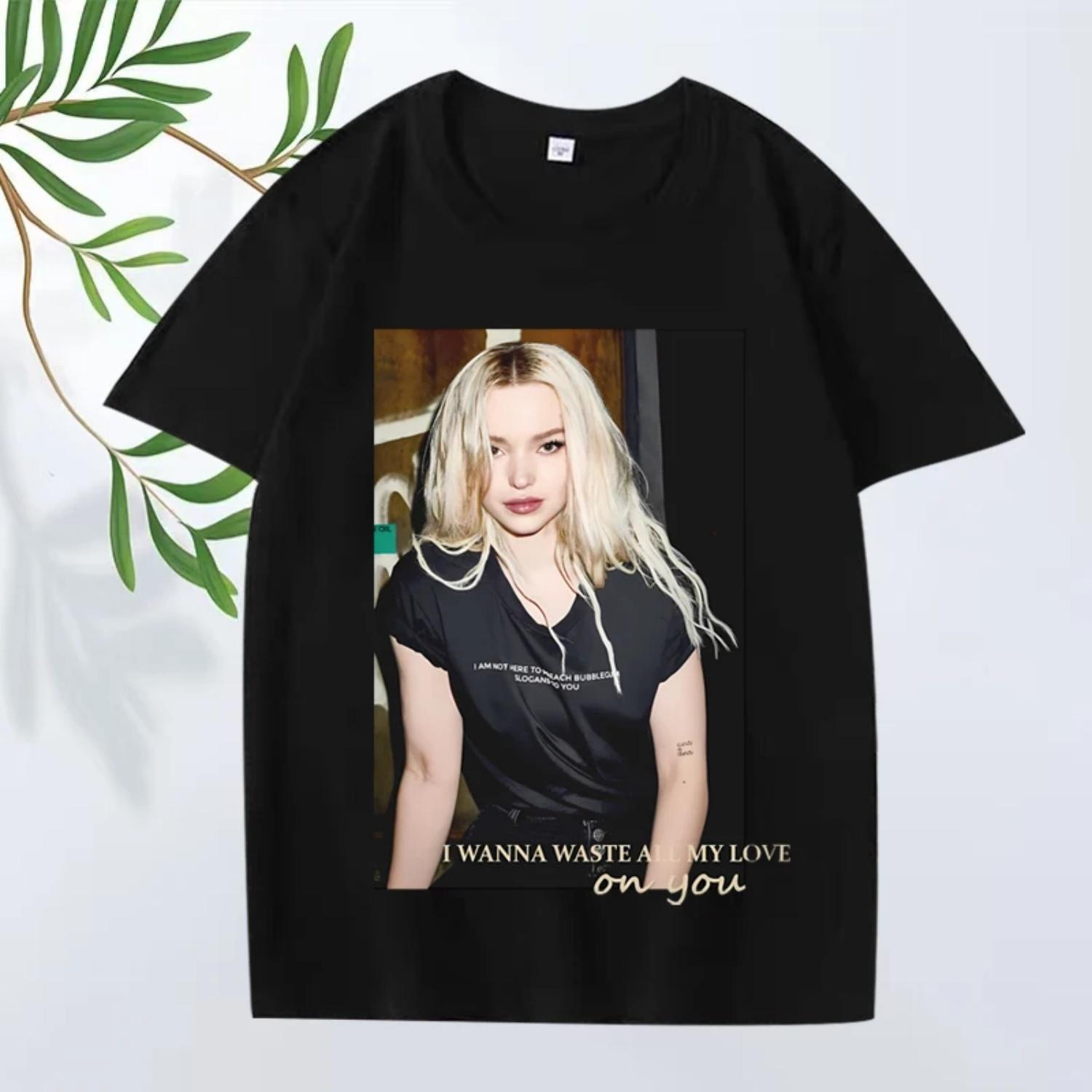 Dove Cameron Waste Классическая футболка мужская женская Оверсайз 100% Хлопок уличная мода с коротким рукавом Летний принт Унисекс топы S