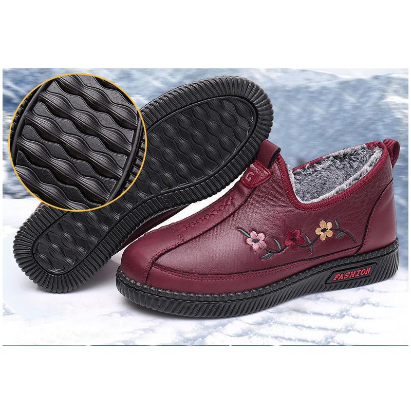 Top quality mom winter sneakers with fur loafer Shoes waterproof ankle oxford shoes womens slip on plush sneaker