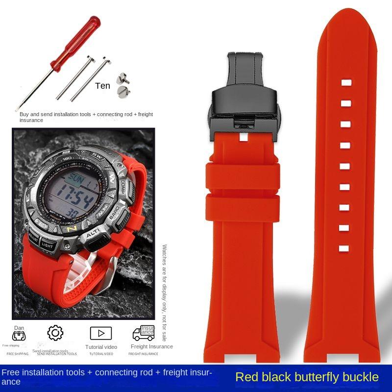 Pro Casio PRG-240 PRG-130Y/T PRW-1500 PRG-130 Pryskyřice Silikon Konkávní Gumový Řemínek na Hodinky s Nářadím Sportovní Řemínek Příslušenství