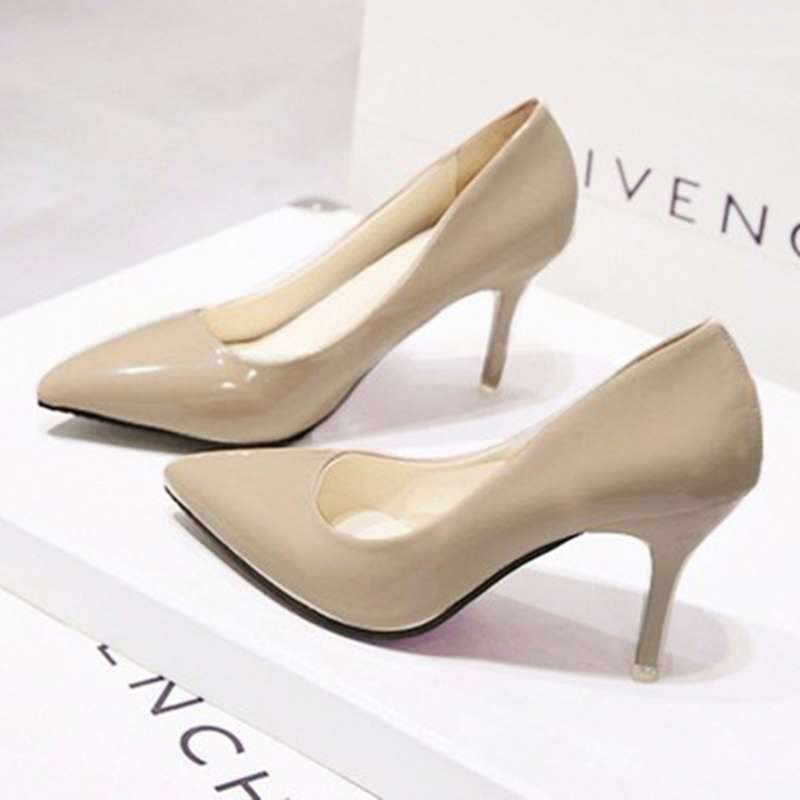 High heels women's single shoes stiletto pointed low heels women's shoes white work shoes red wedding shoes bridesmaid shoes princess shoes