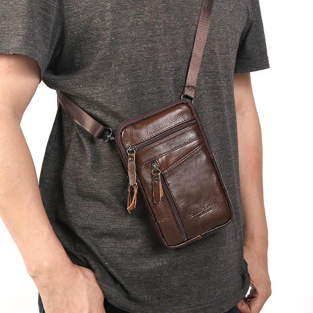 Men'S Shoulder Bag Multi-Functi Leather Messenger Bag Casual Crossbody Bags High Quality Male Purse Phe Men'S Chest Pack