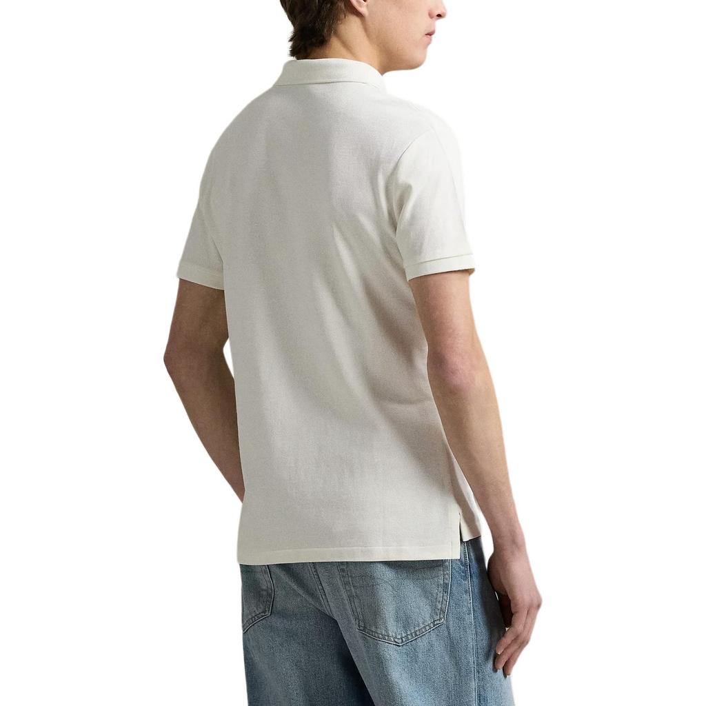 Polo Ralph Lauren SS25 Pony Embroidered Mesh Short Sleeve Polo Shirt Men tops Light-Cream 710680784-438