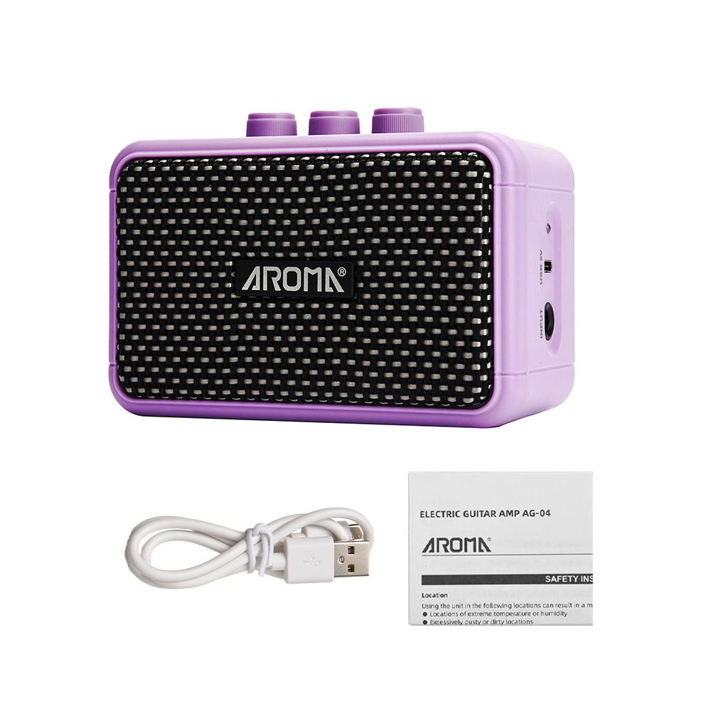 

Aroma AG-04 Mini Electric Guitar Amplifier, Rechargeable, Bluetooth, Clean Overdrive, Headphone Jack, Retro Portable Amps