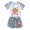 Paw Patrol Girls' Stylish Summer Outfit Set – 2022 Fashionable Short-Sleeve Two-Piece for Small & Medium Children