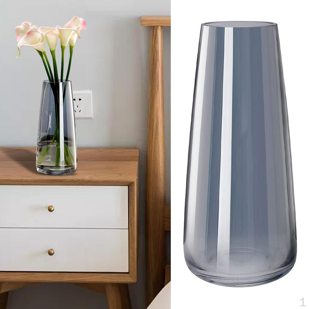 

Вазы из прозрачного стекла, контейнеры для цветочных композиций, держатели для кухонных композиций, декоративные бутончики Smoky gray H 22cm