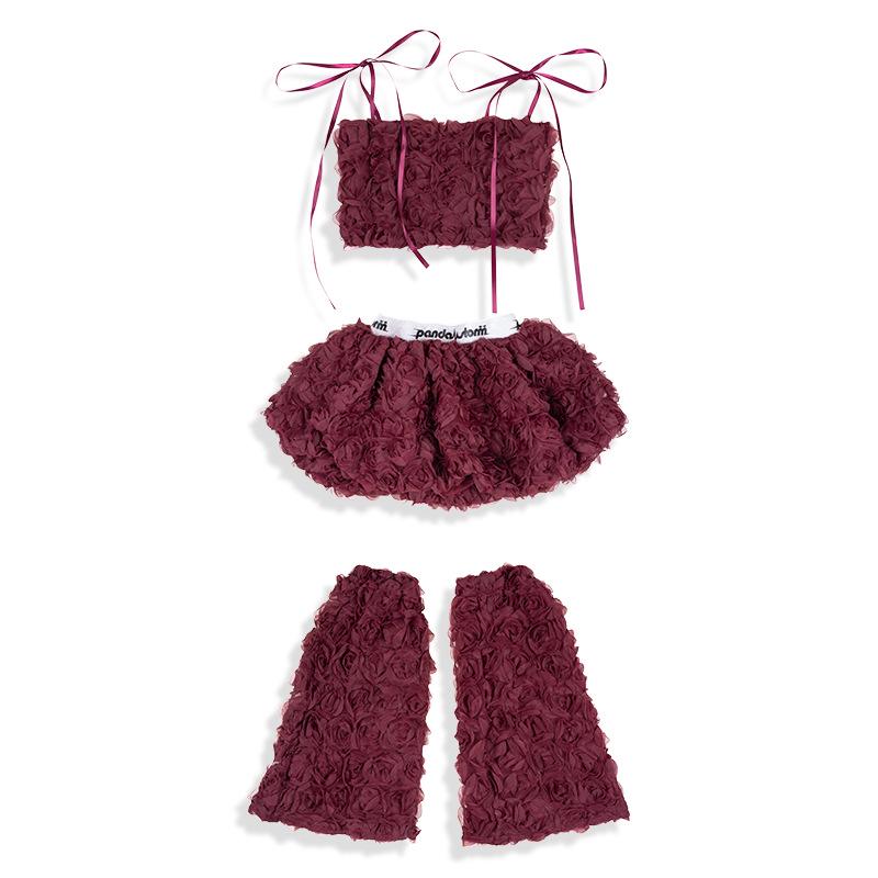 Ensemble Bandeau Jupe Jazz Doux et Élégant pour Filles - Parfait pour la Danse de Rue, le Défilé de Mode ou la Performance