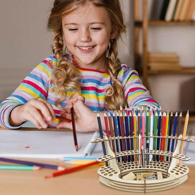 Wooden Paint Brush Holder 140 Holes Paintbrush Holder Organizer Paint Brush