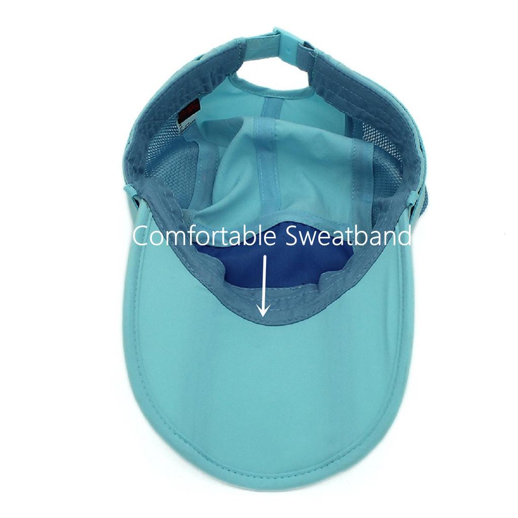 Connectyle Boys Girls Kids Sun Protection Hat Lightweight Breathable Adjustable Mesh Flap Cap Quick Dry Detachable Mask Caps