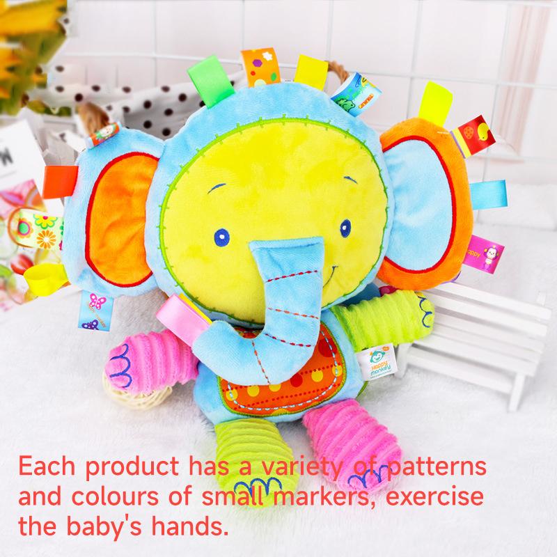Baby Fill In Soft Plush Toy Cartoon Animal Elephant Monkey Plush Bell Rattles Toy Children Placation Toy Sleeping Companion Toys
