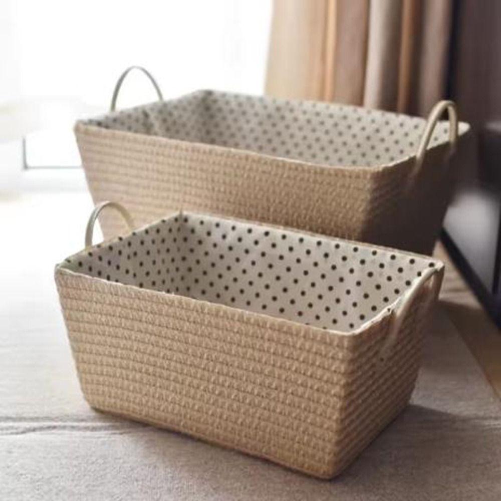 

Space Saving Woven Storage Basket Foldable Laundry Hamper Dirty Laundry Basket Desktop Coffee-S