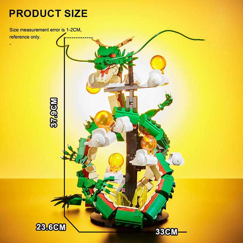 MOC Creative 1826Pcs Divine Dragon Japanese Anime Figures Building Blocks Ideas Dargon Character Ball Bricks Collection Toy Gift