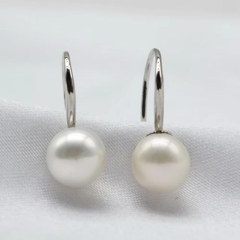Women's Earrings Round Natural Freshwater Pearl Pendant Small Earrings Fashion Accessories