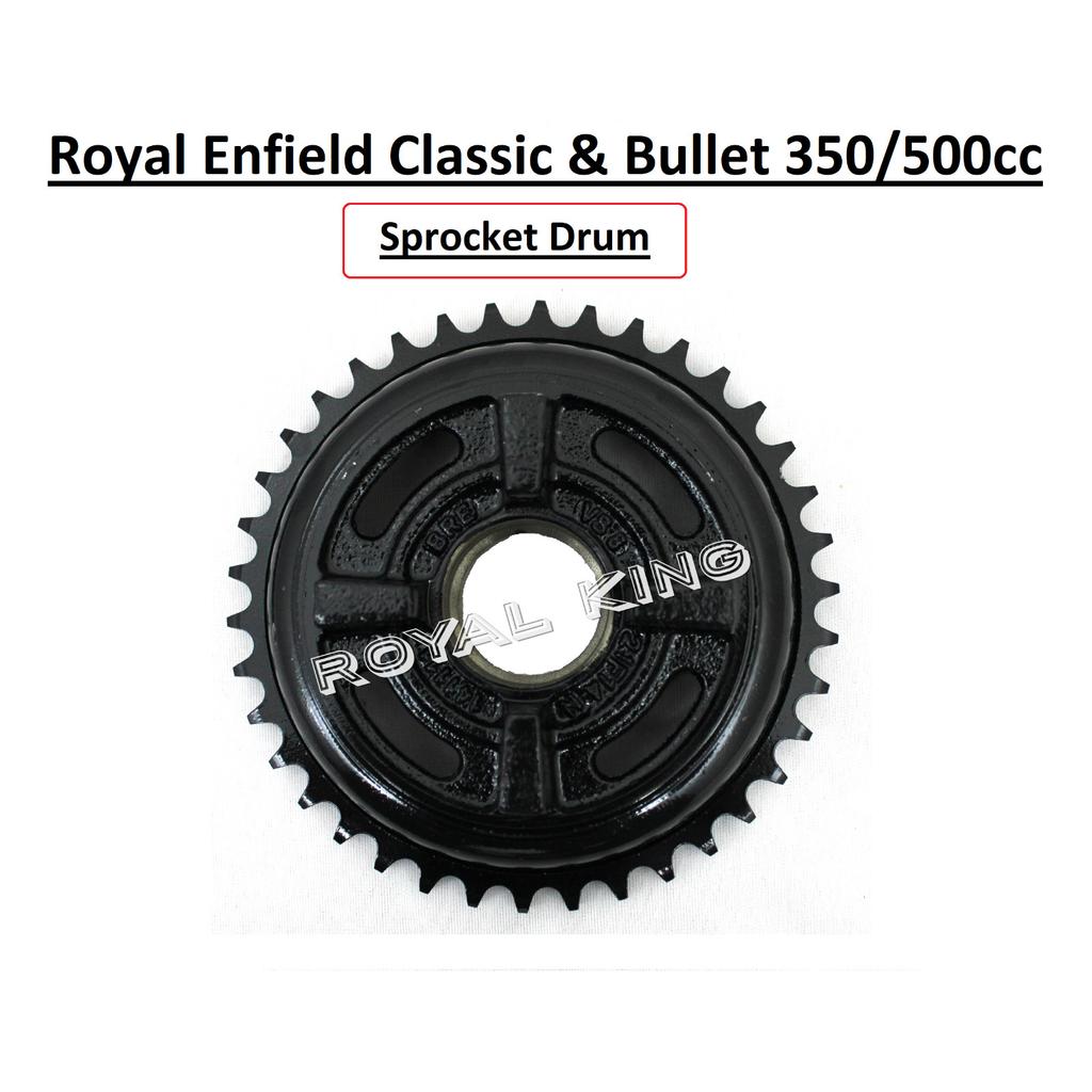 Royal Enfield Black "Sprocket Drum" For "Old Classic & Bullet 350 & 500cc"
