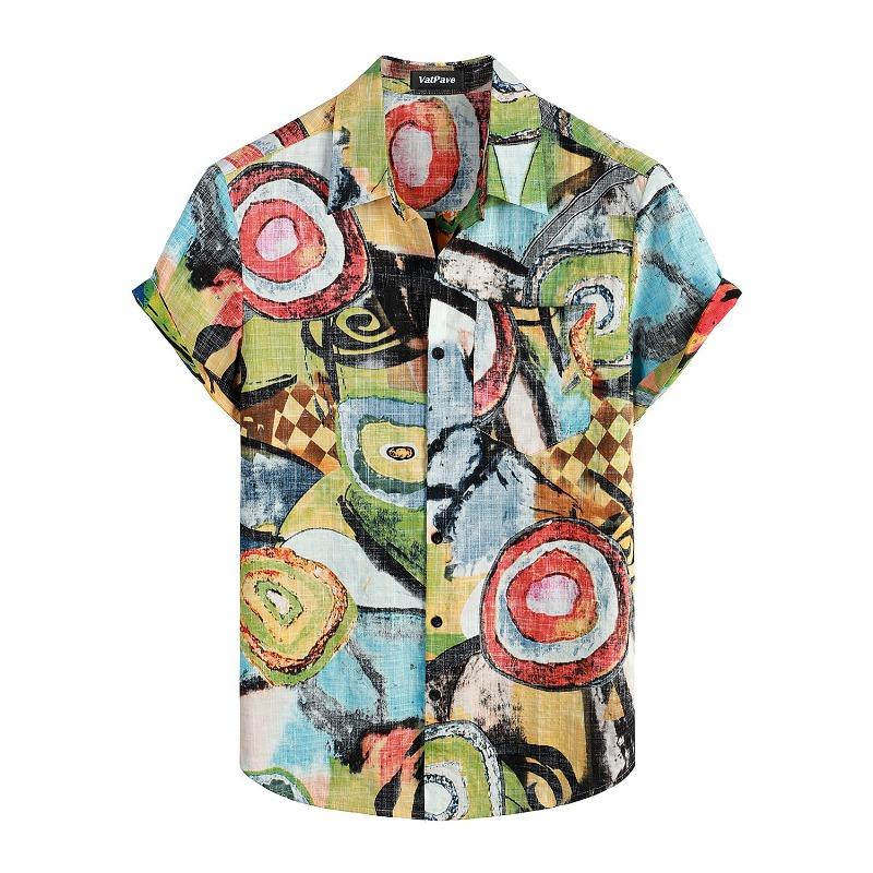 Summer Men's Vocation Lapel Camisa 3d Printed Casual Breathable Hawaiian Shirts Fashion Men Women Tops Beach Short Sleeve Blouse