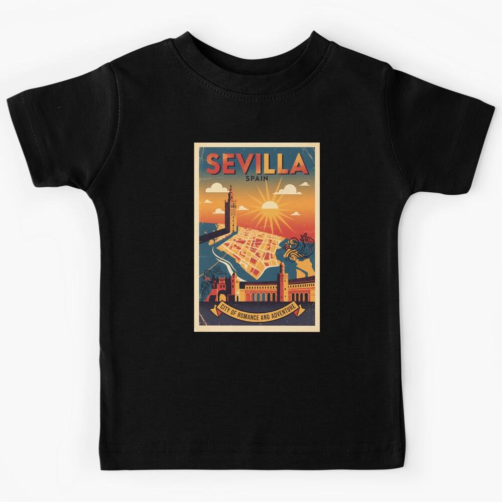 Sevilla Spain 1950s Vintage Travel Tourism Kids T-Shirt 150