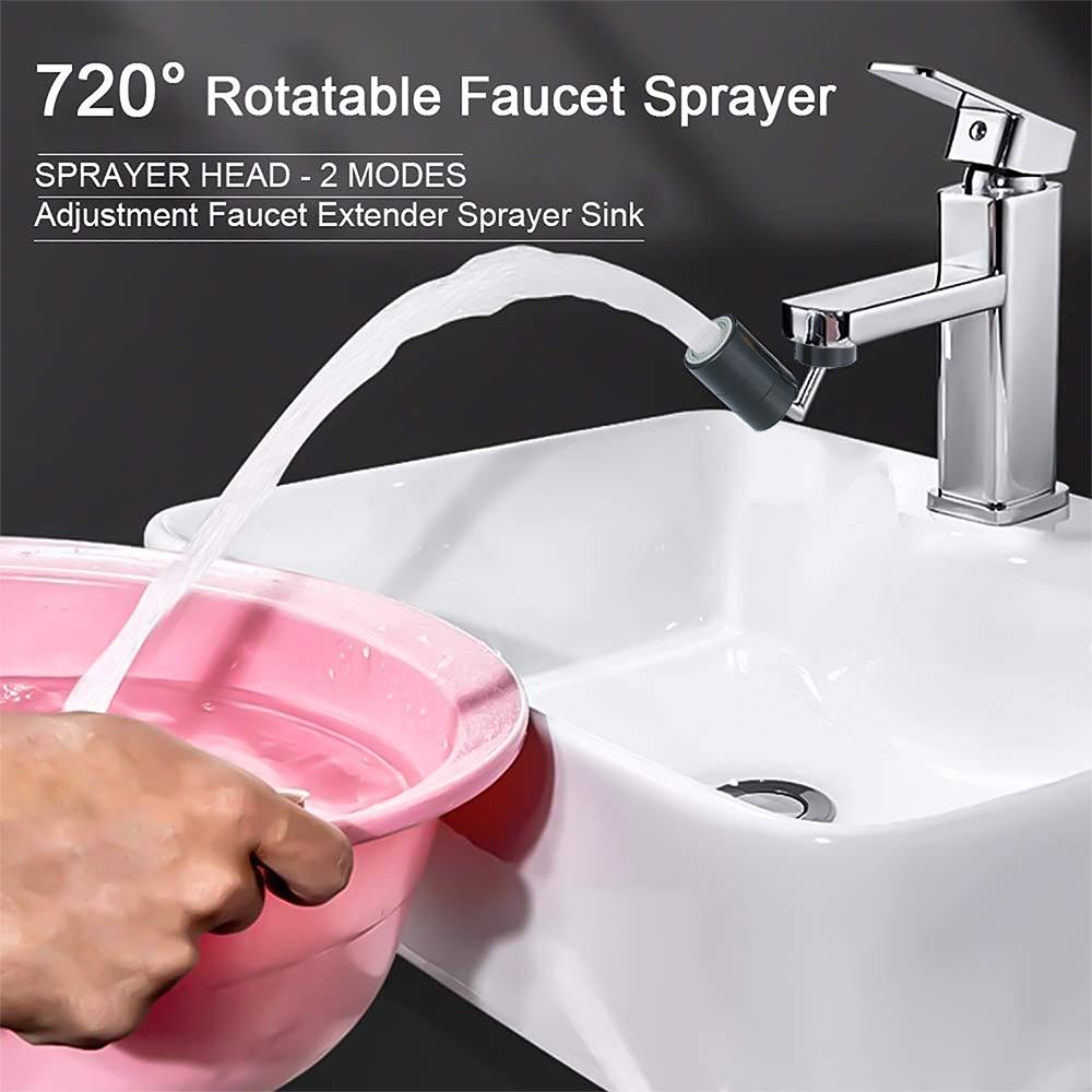 Vodovodní perlátor Rotace o 720 stupňů Univerzální otočný vodovodní kohoutek odolný proti stříkající vodě Úsporný vodovodní kohoutek Koupelna