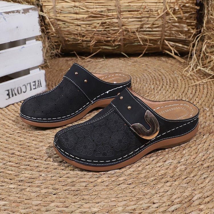 

Новые женские шлепанцы Baotou на танкетке большого размера на высоком каблуке 37 чёрный