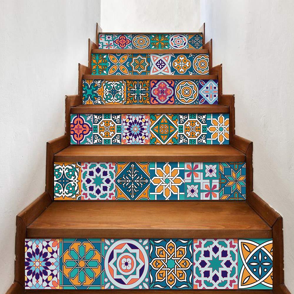 

Self-adhesive Staircase Sticker, Living Room DIY Decoration Home Waterproof and Anti-fouling Wall Sticker 6 Pieces 100cm*18cm*6pcs