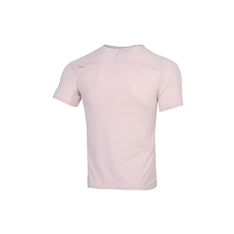 Nike T Shirts Men's Light Pink Crew Neck Moderate Straight Fit CJ5345-663