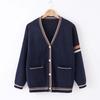 JK Sweater Spot Japanese College Embroidery V-neck Long Sleeve For Men And Women Students School Uniform Sweater Knitting Jacket