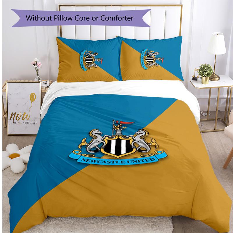 Set Lenzuola Stampato Newcastle United Football 3 Pezzi, Comodo Set Copripiumino per Camera da Letto Amico della Pelle