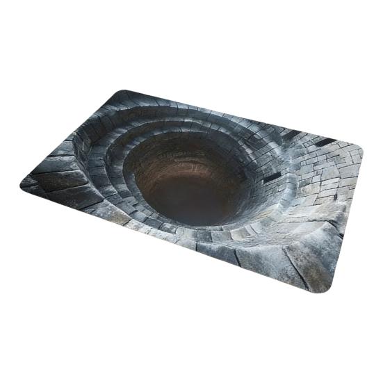 Floor Mat 3D Optical Illusion Rug with Realistic Hole Effect Soft Non-Slip Pet-Friendly Carpet Living Room Hallway Decorative Rug